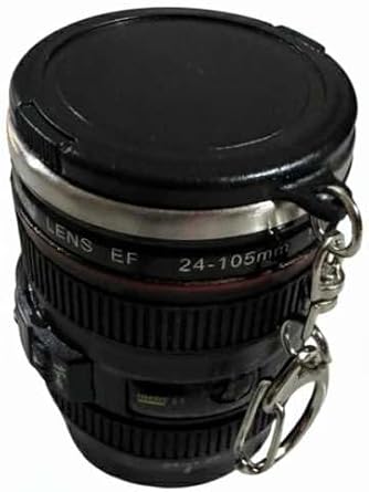 Lens Görünümlü Mini Shot Bardağı Anahtarlık, Kamera Lens Tasarım, Siyah, 3 Adet