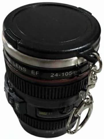 Lens Görünümlü Mini Shot Bardağı Anahtarlık, Kamera Lens Tasarım, Siyah, 3 Adet