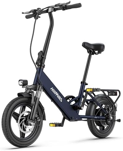 Bicicleta eléctrica HillMiles Mile 1, Batería 36V 10.4AH, Neumático 14'*2.0', Velocidad 25km/h y autonomía 40-65km Bicicleta eléctrica para desplazamientos urbanos, ...
