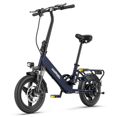 Bicicleta eléctrica HillMiles Mile 1, Batería 36V 10.4AH, Neumático 14'*2.0', Velocidad 25km/h y autonomía 40-65km Bicicleta eléctrica para desplazamientos urbanos, ...