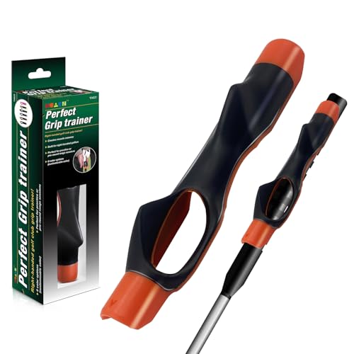 HRUIYL Golf Grip Trainer, Golf-Trainingshilfe, strukturierte Gummi-Golfschlägergriffe, Standardgröße, Orange HRUIYL Golf Grip Trainer, Golf-Trainingshilfe, strukturierte Gummi-Golfschlägergriffe, Standardgröße, Orange