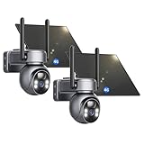 LIWAN 4G LTE Cellular Security Camera Wireless Outdoor, Solar No WiFi Security Camera, 360° Full Cover, 2K Color Night Vision, 2 Way Talk, PIR Motion Sensor, Built-in SIM Card, 2 Pack