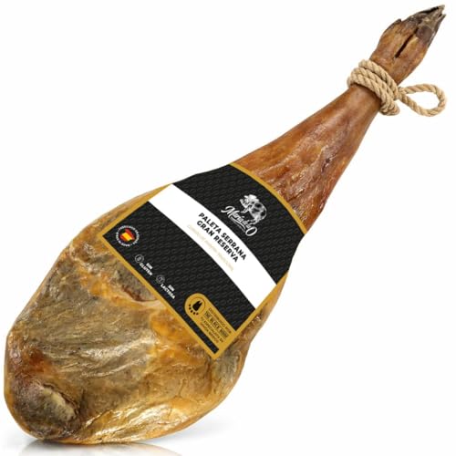 Spanische Serrano Schinken Schulter Gran Reserva 4–5 kg | 12+ Monate gereifter Serrano Schinken (Paleta Serrana) | Ohne Zusatzstoffe | EU-zertifiziert (ETG) | Produkt aus Spanien von The Black Hoof