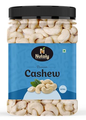 Image of Nutoly Premium Whole Cashew Nuts, Natural, Crunchy & Fresh, Rich in Protein, Perfect for Snacks, Sweets & Cooking (250Grm)