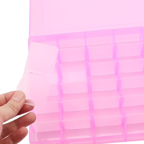 Image of ZOENHOU 8 Pack 36 Grids Plastic Bead Organizer Container with Adjustable Dividers, 4 Colors Plastic Jewelry Organizer Storage Box for Bead Earring Fishing Hook Art Crafts
