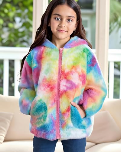 GRACE KARIN Girls Fleece Jacket Zip Up Sherpa Coat Kids Fall Hoodie Fuzzy Sweatshirt Size 5-143