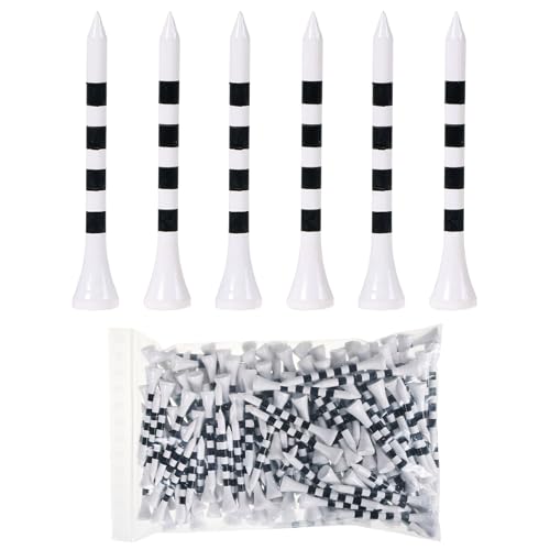 weyleity Bamboo Golf Tees 200 Pack 2-3/4 inch Length White/Black