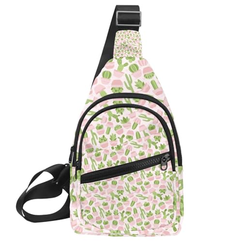 Sac à bandoulière motif cactus homme sac à dos de poitrine imperméable léger et compact