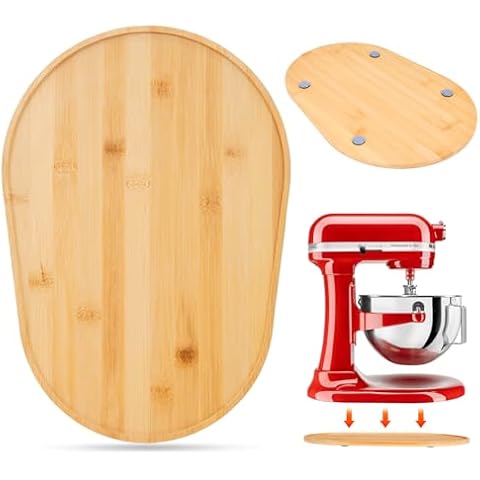 Mixer Sliding Slider Compatible with KitchenAid Bowl Lift Mixer - Bamboo Kitchen Countertop Storage Mover Sliding Caddy Moving Tray for Kitchen Aid 5-8 Qt Stand Mixer, Professional 600 Stand Mixer Cover