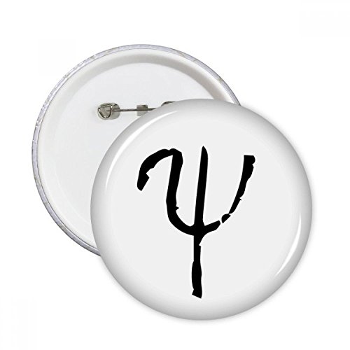Badge Alphabet grec Psi lot de 5 boutons ronds pour décoration de vêtements taille M