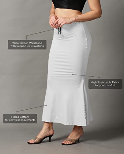 Image of ZORNITSA Cotton Lycra Saree Shapewear Petticoat for Women, Stretchable Saree Shaper Petticoat Inskirt, Shape wear Dress for Saree, Skirts