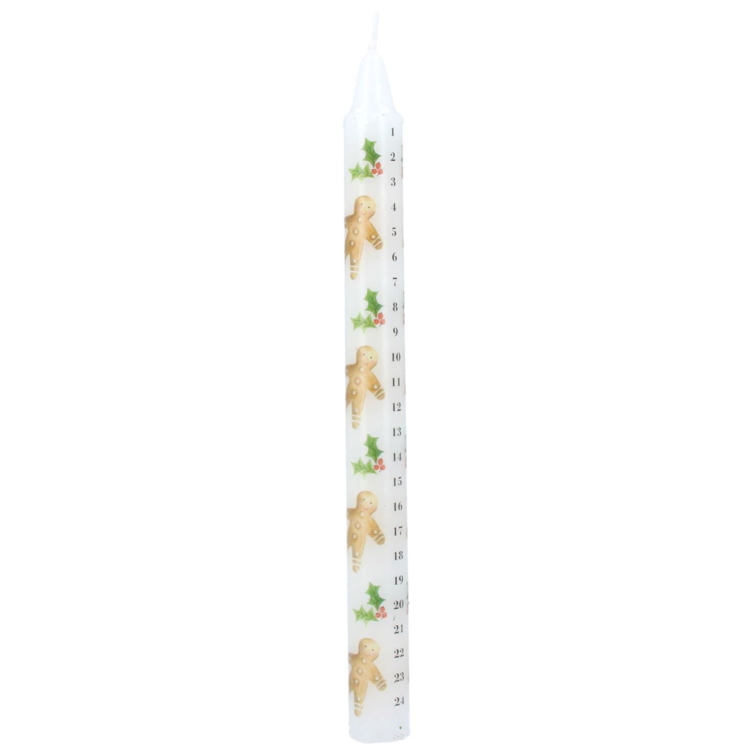 Gisela Graham White Gingerbread Advent Candle 23Cm