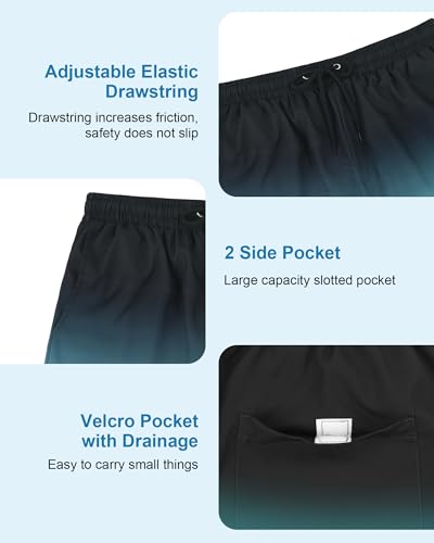 American Trends Men's Swim Trunks Board Shorts Quick Dry Mens Swimming Trunks with Compression Liner3