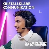 Logitech G G321 Lightspeed kabelloses Bluetooth-Gaming-Headset, dynamischer Komfort und Passform, 16-kHz-Schwingmikrofon, über 20 Std. Akkulaufzeit, PC, PS4, PS5, Nintendo Switch, Mobilgerät – Schwarz – Ansicht 3