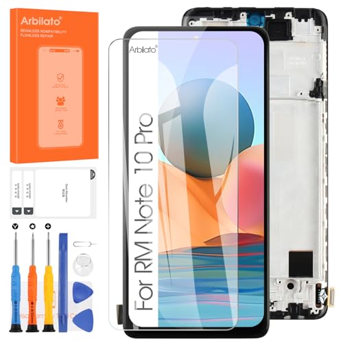 Écran tactile réactif pour Xiaomi Redmi Note 10 Pro dalle M2101K6G avec châssis de réparation