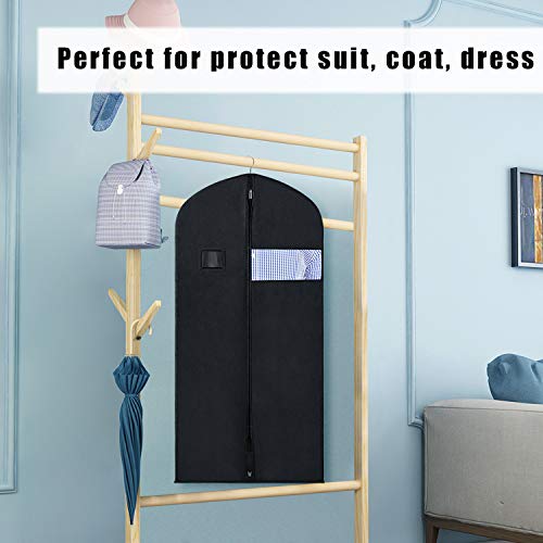 Zilink Garment Bag Suit Bags for Men Closet Storage 8pcs with Clear Window Dust Proof Dress Cover Bags for Suit, Coat, Jacket, Dress Clothes Storage