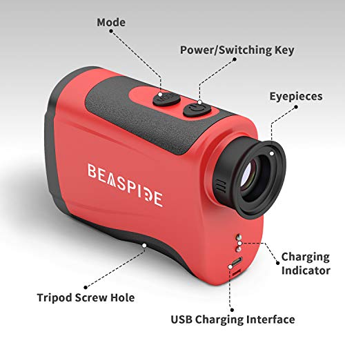 Laser Golf Hunting Rangefinder 1100 Yards 7X, Laser Range Finder Rechargeable with Flag-Lock, Speed, Range, Scan Fast Measurement for Golf Hunting Hiking and Engineering - Thumbnail 7