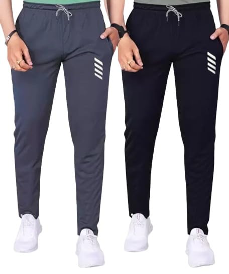 eystone Track Pants for Men || Activewear Pants || Men’s Joggers Polyester with 2 Side Zipper Pockets Casual Trousers Stretchable (Sports | Gym | Yoga) (4 LINE)(Pack of 2)-picture-11