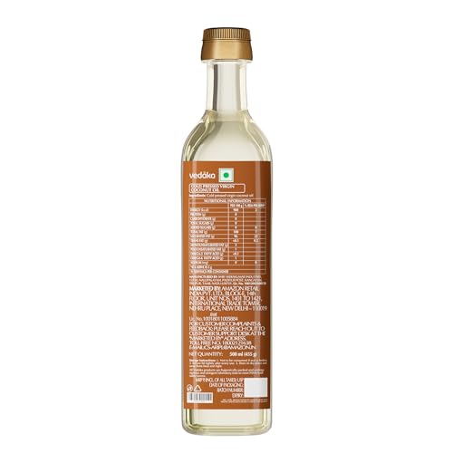 Image of Amazon Brand - Vedaka Cold Pressed Virgin Coconut Oil | 500 Ml Bottle | 100% Pure | Effective with Good Smell (Pack of 2)