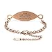 BAIYI HOPE Personalized Rose Gold Medical Alert ID Bracelet for Women Free Engraving Infinite Medical Emergency ID Bracelets for Female 6-7.5in Adjustable