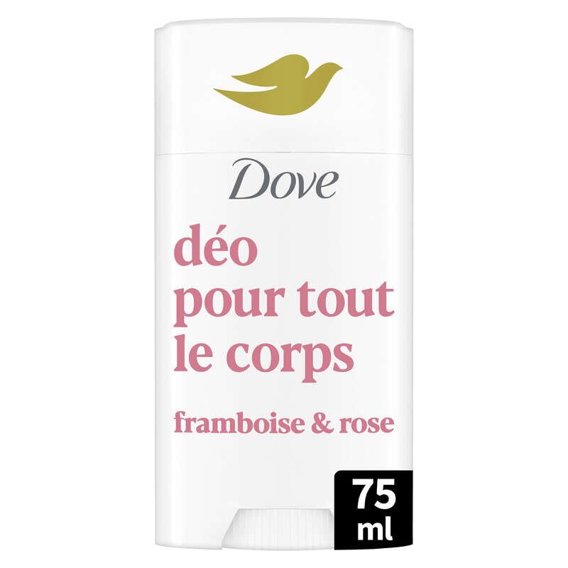 Dove Deodorant für den ganzen Körper – Stick: Himbeere & Rose – gegen Gerüche und weiße Flecken 72 Stunden – für empfindliche Haut – 75 ml