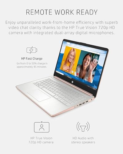 Hp 14 Laptop • Back To School Limited Edition With Microsoft 365 • 4-Core Intel Cpu • 32Gb Ram •1600Gb Storage (64Gb Onboard + 512Gb External + 1Tb Onedrive) • Pink • W/Wowpc Bundle • Win 11 thumb #5