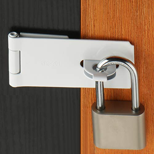 Alise Cerradura de puerta de 4 pulgadas, acero inoxidable SUS 304, cierre de cerradura, cerradura de bisagra con tornillos para puertas, acabado blanco, 1 paquete