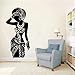Adesivo da parete in vinile rimovibile decalcomania etnica africana donna silhouette camera da letto etnico caratteristico art sticker 88X42cm