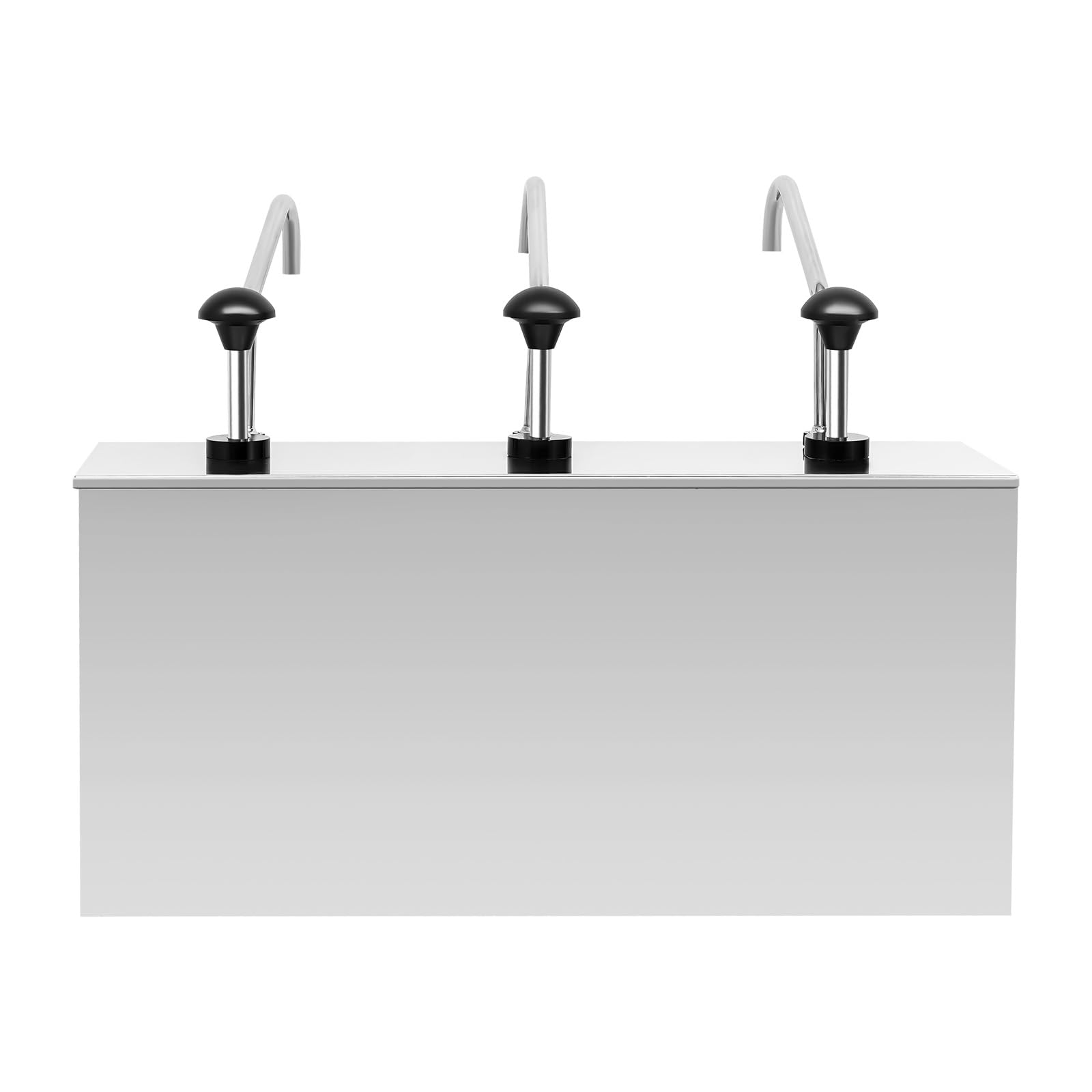 Distributore di salse in acciaio inox, con 3 pompe, 12 l, per condimenti per insalata, aceto, salsa di soia, ketchup, 54,4 × 18,6 × 25,5 cm