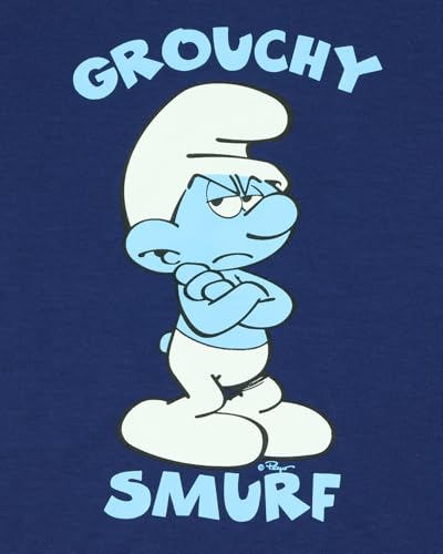 INTIMO The Smurfs Pajamas Boys' Grouchy Smurf Short Sleeves and Shorts Sleep Set4