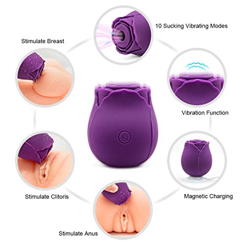 image for XWJZXS Lovers Rose Flower Sex Toy, 10-Speed stimulating Sex Toy Passio