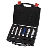 Optimum Kernbohrerset HSS-TiAlN 30 (6-teilig, ø 12/14/16/20/22/25 mm, Weldon, mit Auswerfstift), 3072010