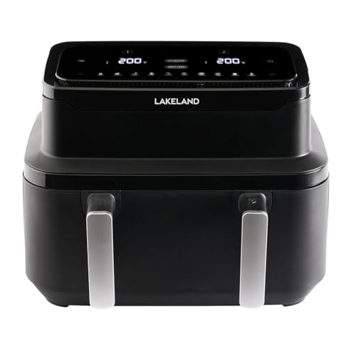 Lakeland Large Adjustable Drawer Air Fryer 9L Dividing Wall For Ultimate Versatility 8 Settings