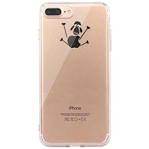 JAHOLAN iPhone 7 Plus Case, iPhone 8 Plus Case Amusing Whimsical Design Clear TPU Soft Case Rubber Silicone Skin Cover for iPhone 7 Plus iPhone 8 Plus - Cute Lamb