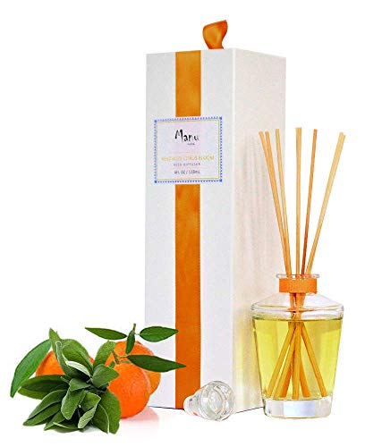 Manu Home REVITALIZE Citrus Reed Diffuser Oil Set ~ A Refreshing Blend of Sage and Mandarin That Will Awaken Your Senses | Organic Aromathearpy Oils Used | Proudly Made in USA