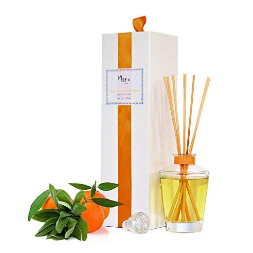 Manu Home REVITALIZE Citrus Reed Diffuser Oil Set ~ A Refreshing Blend of Sage and Mandarin That Will Awaken Your Senses | Organic Aromathearpy Oils Used | Proudly Made in USA