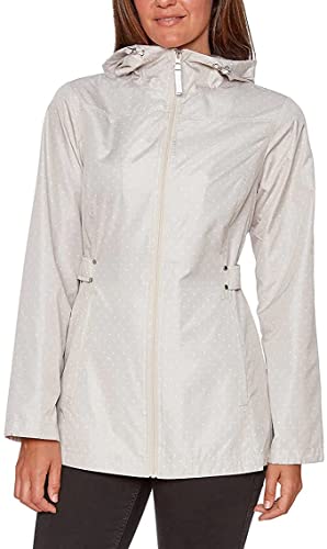Jones New York Women's Rain Jacket Parka In A Pocket Windbreaker (Sand With Dot, Medium) #TOP1