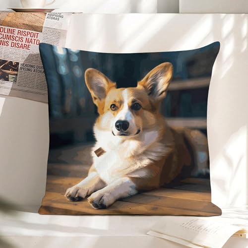 Fundas de almohada suaves con cremallera invisible Smart Corgi 6