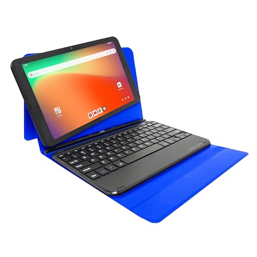 Image of Prestige Elite 10QH Android 13 10.1 Inch HD IPS Tablet, 64GB Storage, 2GB RAM with Detachable Keyboard Case - Blue