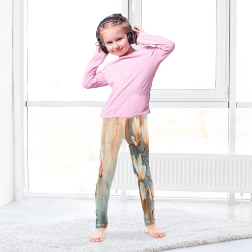 Bolaz Toddler Girls Leggings Printed Yoga Pants Leggings Magnolia White Flower for Kids4