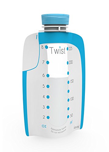 Kiinde Twist Pouch Direct-Pump Direct-Feed Twist Cap Breast Milk Storage Bag for Pumping, Freezing, Heating and Feeding, Pre-Sterilized, Breast Feeding Essentials, 8 Ounce, Pack of 40