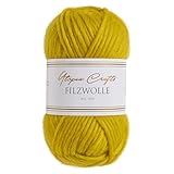 Utopia Crafts Filzwolle 100% virgin wool 50g (Mustard)