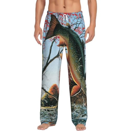 Pantalon de pyjama pour homme en polaire confortable à poches et motifs