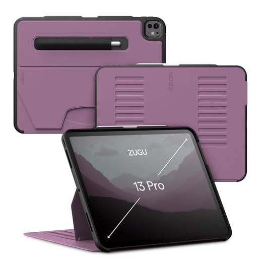 ZUGU CASE iPad Pro 13 Zoll Hülle (M4 / M5) 2024/2025 schlanke Schutzhülle 10 Winkel-Ständer magnetisch, Aufladen iPad Stiftes Auto Sleep/Wake Up [ Pro13 Beere Violett ]