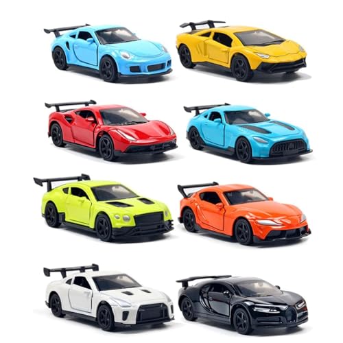 Image of Sky Tech Diecast Metal Toy Super car Set of 4 Pull Back Racers Alloy Die Cast Openable Doors Racing Car for Kids High Speed Metal Toy Car Play Set for Children Best Gifts Toys for Boys