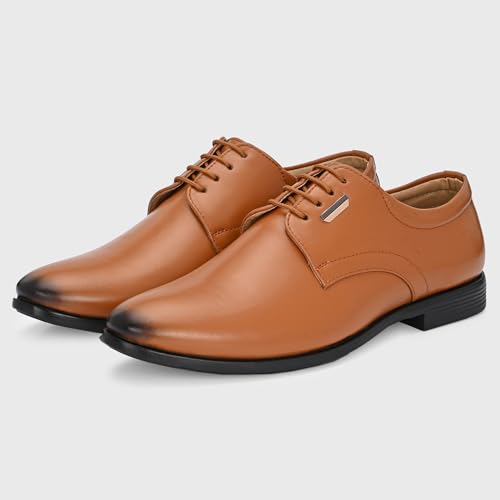 Image of Centrino Men's Formal Shoe | Stylish with Soft Cushioned Insole | Sleek Lace-Up Design for Formal Look | Durable with Anti-Skid Sole | Ideal for Office Wear 9429