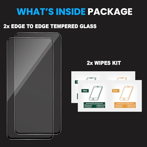 Image of ArmourPro Military Grade Gorilla Tempered Glass Compatible For Oppo K13 (6.67 Inch) With Easy Installation Kit for Smartphone| Edge-To-Edge Protector Coverage | Black, Pack of 2