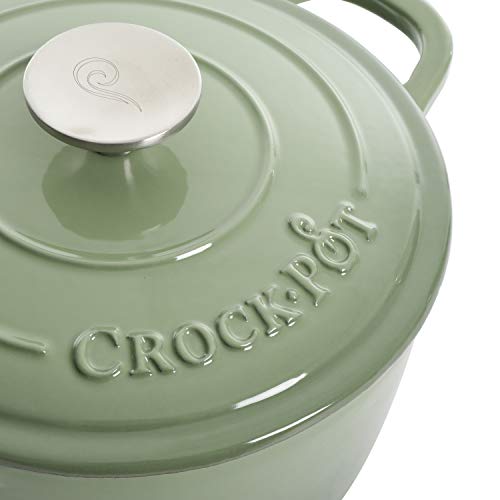 Crock-Pot-Artisan-Round-Enameled-Cast-Iron-Dutch-Oven-7-Quart-Pistachio-Green
