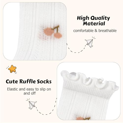 American Trends Baby Girls Socks Infant Ruffle Sock Toddler Dress Socks for Girls Summer Frilly Socks Kids Crew Socks4