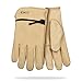 Kinco Grain Cowhide Glove with Adjustable Pull-Strap Cuff - Long Lasting Protection, Customized Fit, Construction, Farm, DIY, Landscaping, Ranch - Tan, Large